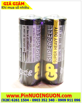 GP Supercell 15PL-2S2, Pin AA 1.5v GP Supercell 15PL-2S2/ Pin R6 Super Heavy Duty /Gói 02viên